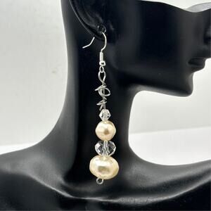 Silver & Cream Pearl Earrings